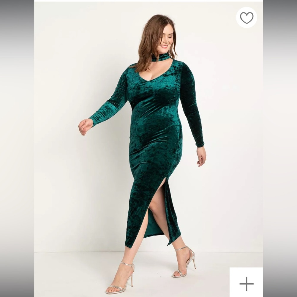 COPY - Eloquii green velvet dress